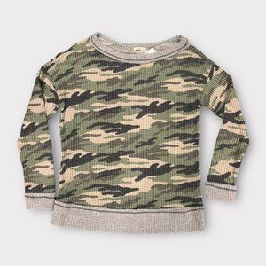 Camouflage e. Luna Long Sleeve Waffle Knot Top